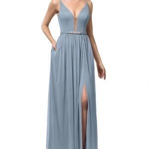Azazie Leah Bridesmaid Dress in Dusty Blue